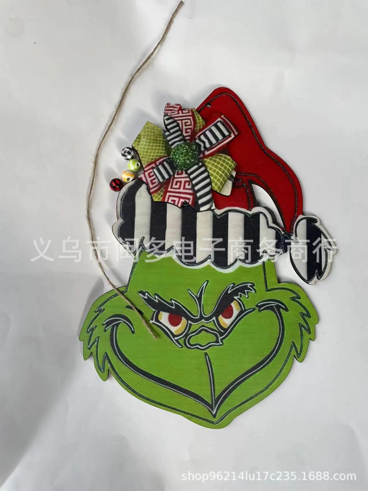 Grinch Theme Wooden Door Sign