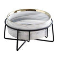 Kosoa Dazzling Ceramic Elevated Cat Bowls Dog Bowls Pet Bowls Dog Cat Food Water Bowl Raised Cat Food Bowls Cat Bowls for Indoor Gift for pet Owner Birthday (MediumGrey)