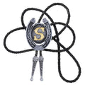 GelConnie Bolo Tie Letter S Texas Bolo Tie for Women Cowboy Neck Tie Bolero Tie Western Tie Cowgirl Necktie Mens Western Accessories