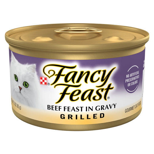 Purina Fancy Feast Grilled Wet Cat Food Beef Feast - (Pack of 24) 3 oz. Cans