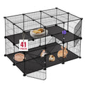 VISCOO 41 Panels Pet Playpen Small Animal Playpen with 2 Doors C&C Cage for Guinea Pigs Rabbit Bunny Hedgehogs Chinchillas Puppy Playpen Indoor Outdoor Two-Story Metal Wire Yard Fence