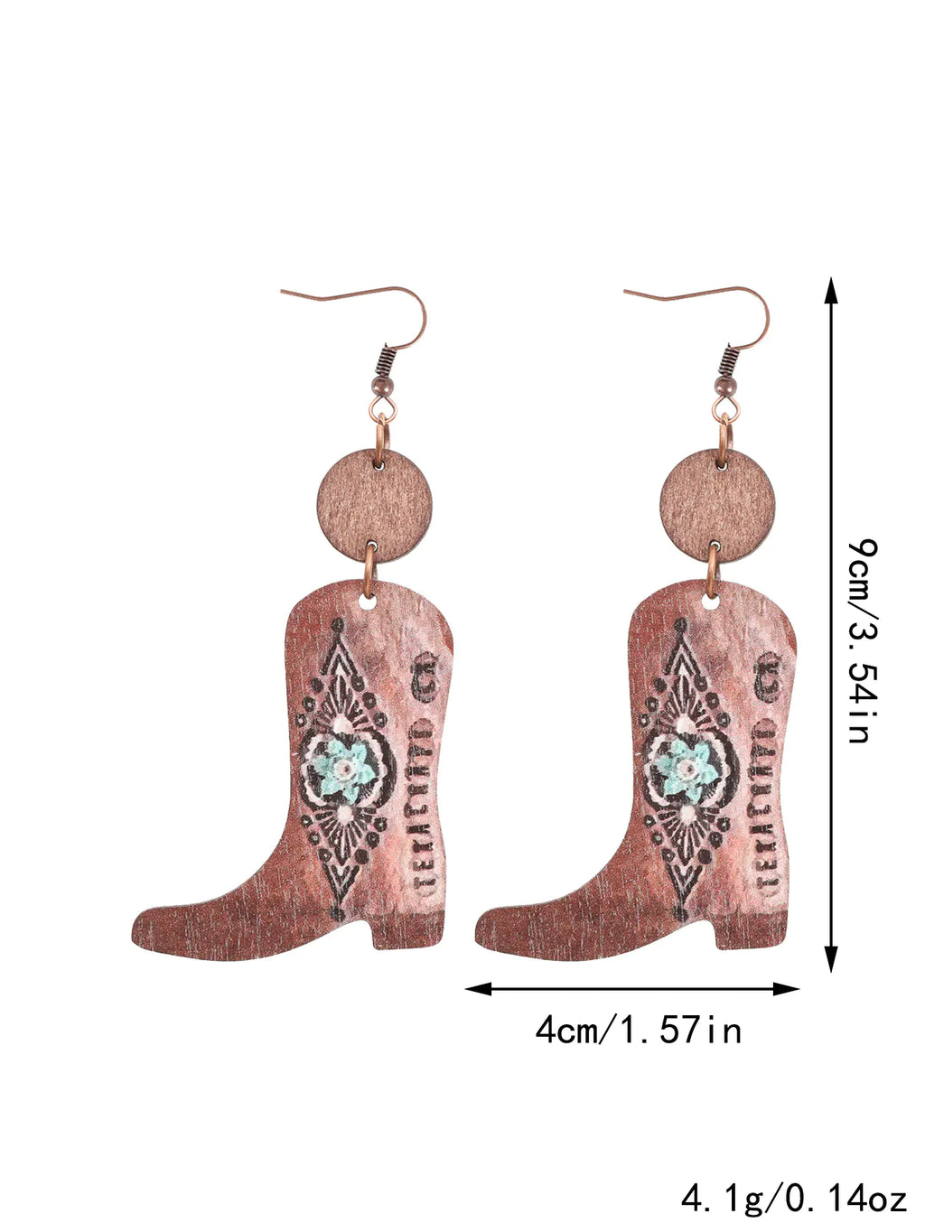Vintage Floral Wood Earrings