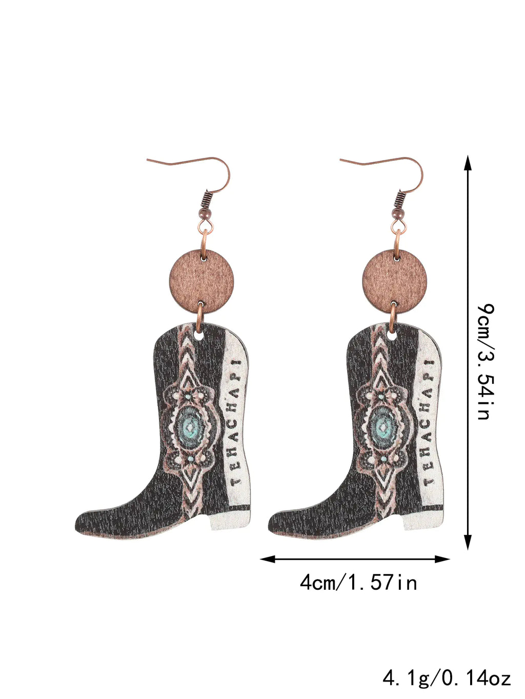 Vintage Floral Wood Earrings