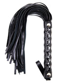 Black Faux Leather Riding Whip 15.5"
