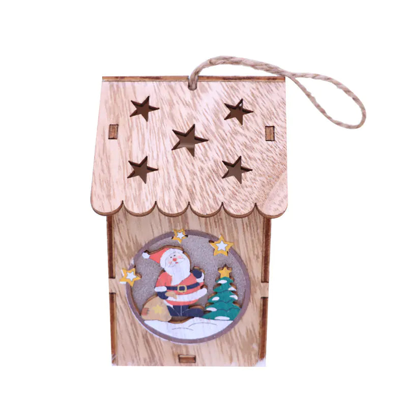 LED Wooden Christmas Light-Up House