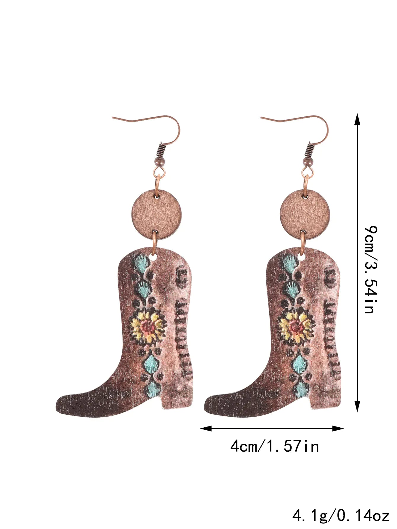 Vintage Floral Wood Earrings