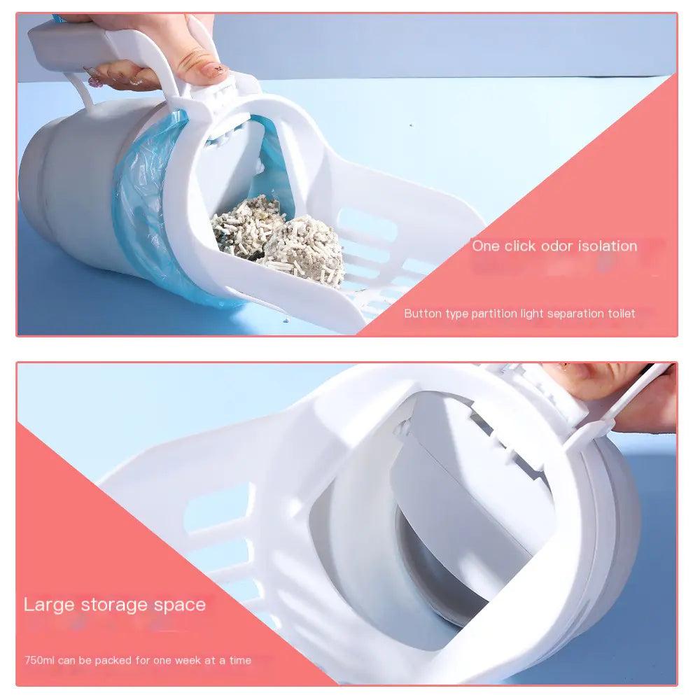 Compact Cat Litter Scoop with Bin