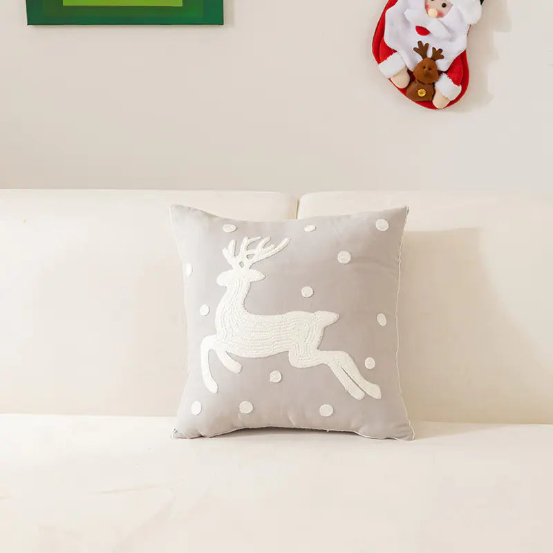 Holiday Embroidered Pillow Cover