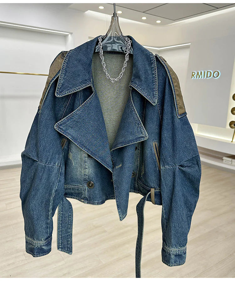 Chic Retro Blue Denim Jacket