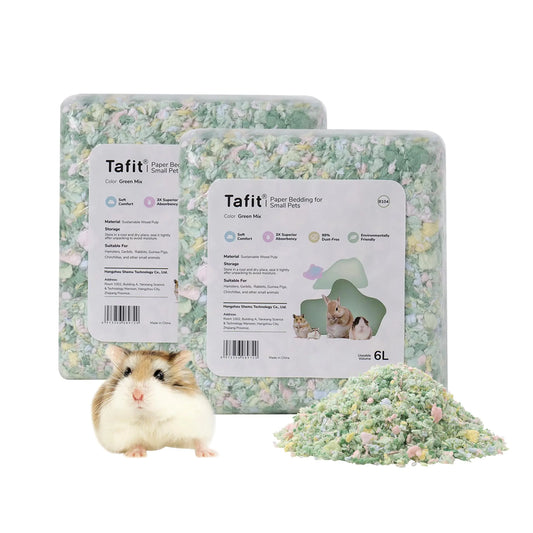 Dust-Free Small Animal Bedding Natural Soft Paper Bedding for Odor Control Suitable for Guinea Pigs Rabbits Rats Gerbils Chinchillas and Hamsters 12 Liters（Light Green Mix-Christmas style）