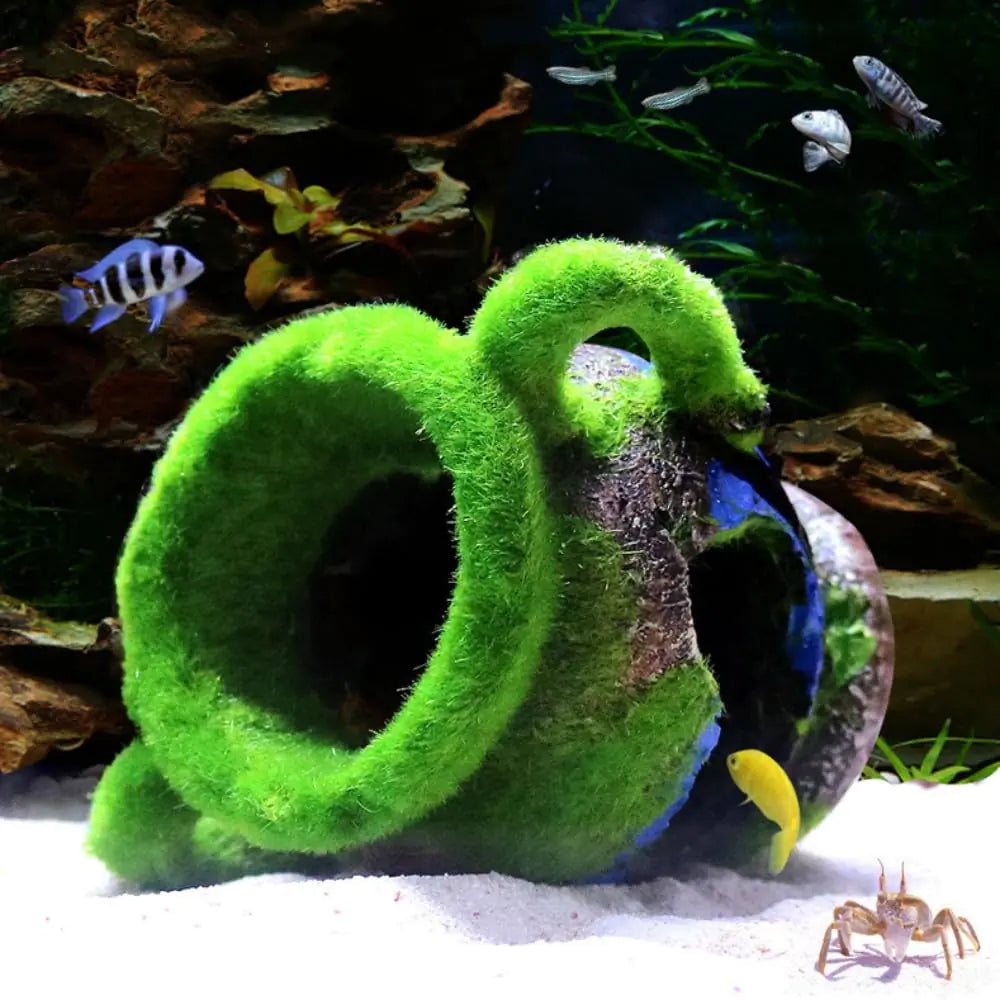 Mini Mossy Vase Fish Tank Hideout