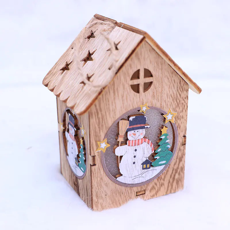 LED Wooden Christmas Light-Up House