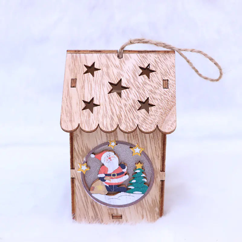 LED Wooden Christmas Light-Up House