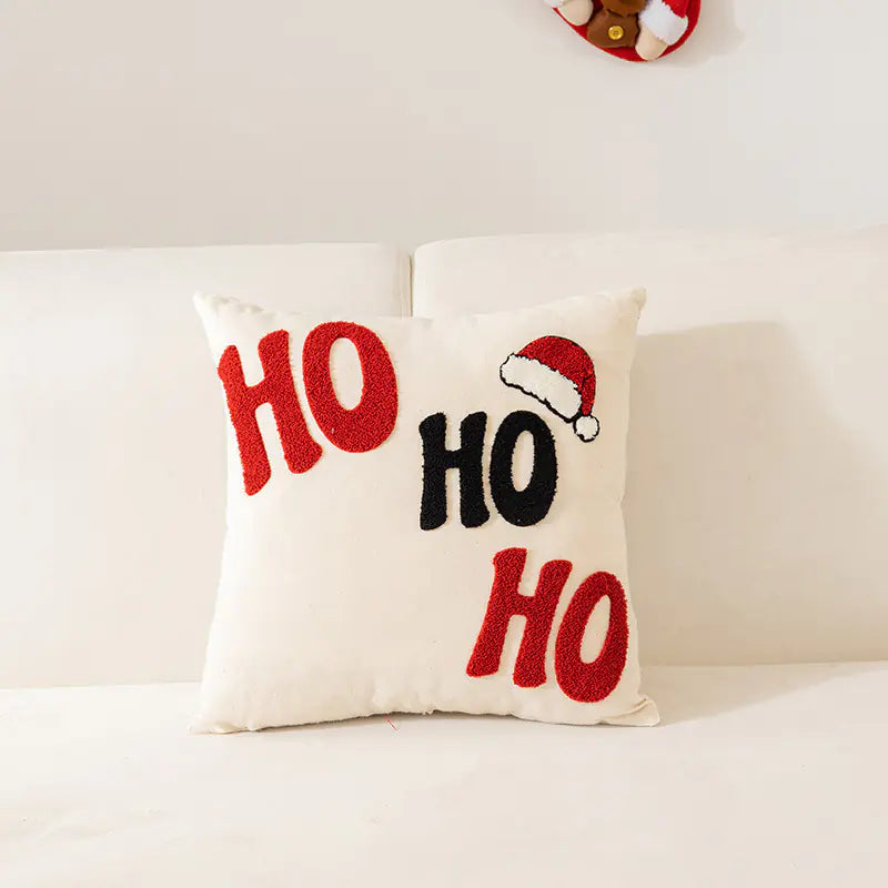 Holiday Embroidered Pillow Cover