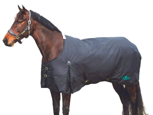Saxon 1200D with Gusset Standard Neck Lite II Horse Blanket Black/Black 66"