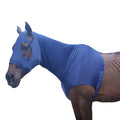 Leberna Stretch Horse Hood with Zip Full Face Neck Cover (Navy L)