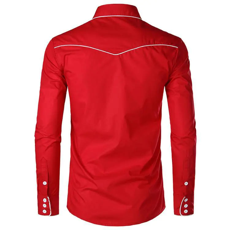 Men's Western Embroidered Casual Shirt