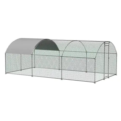 Spacious Metal Chicken Coop with UV Protection Cover
