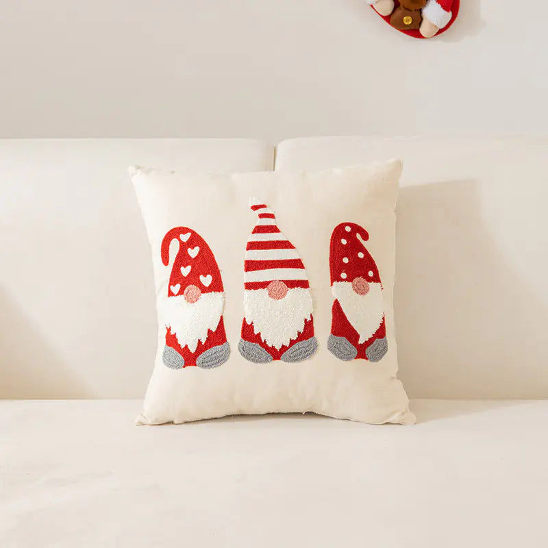 Holiday Embroidered Pillow Cover