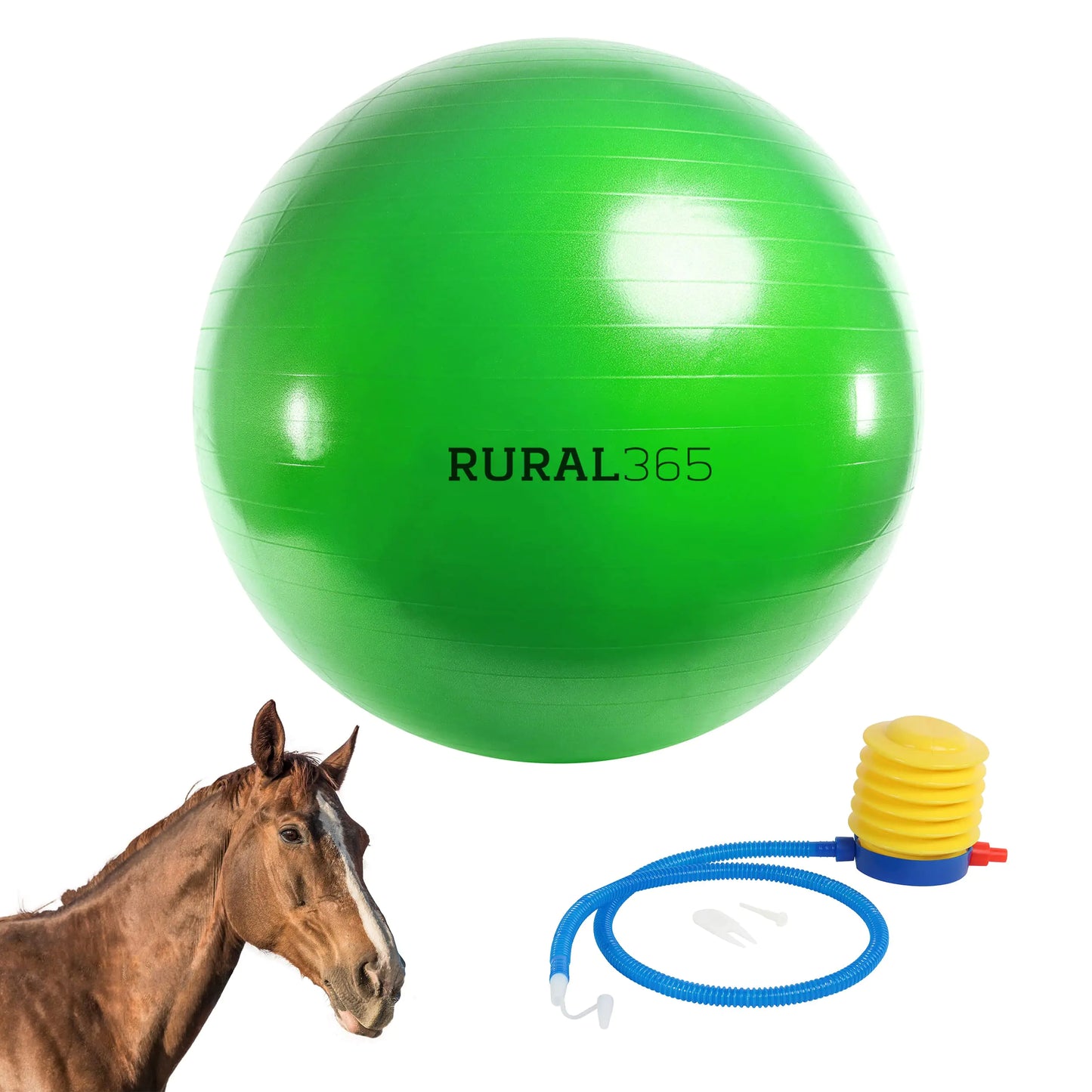 Rural365 Mega Horse Play Ball 40-Inch in Green - Anti-Burst with Pump