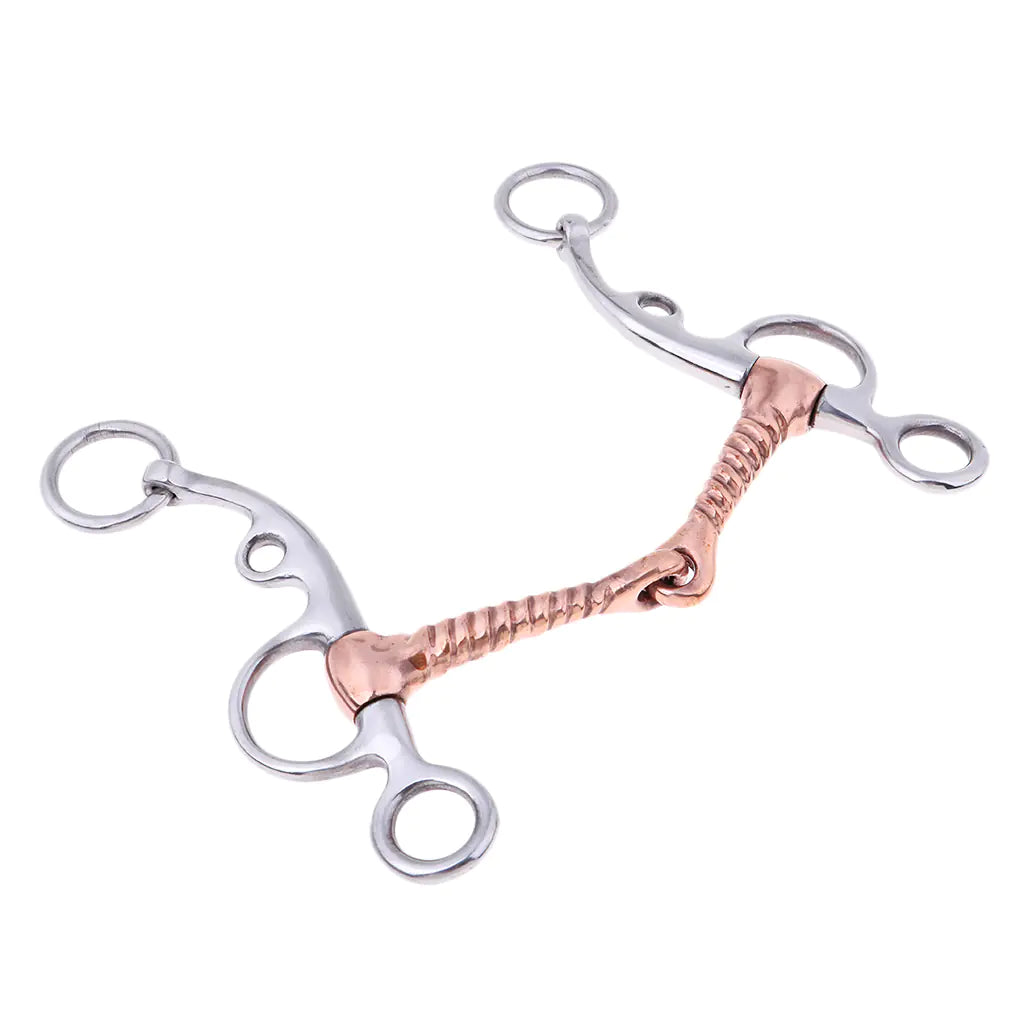 Red Copper Threaded Stainless Steel Horse Mouth Bit