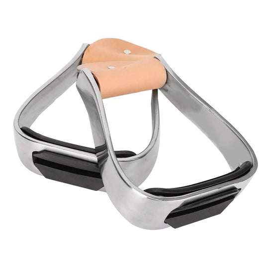 Aluminum Horse Stirrups Stirrups for Saddle Western with Tack Overshoe Design Overshoe Safety Horse Stirrup with Rubber Anti-Slip Foot Mat