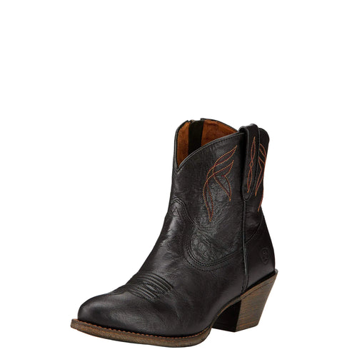 ARIRC Womens Classic Western Ankle Boot Old Black 9.5