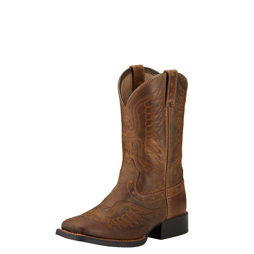 ARIAT BMVY9 Honor Western Boot Distressed Brown 3.5