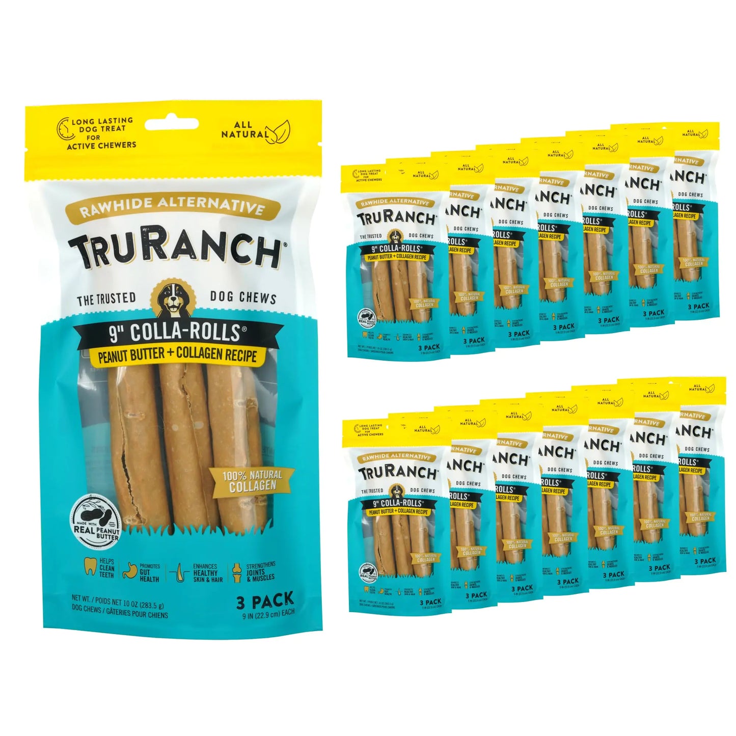 Peanut Butter Collagen Chews for Dogs - 45 Count