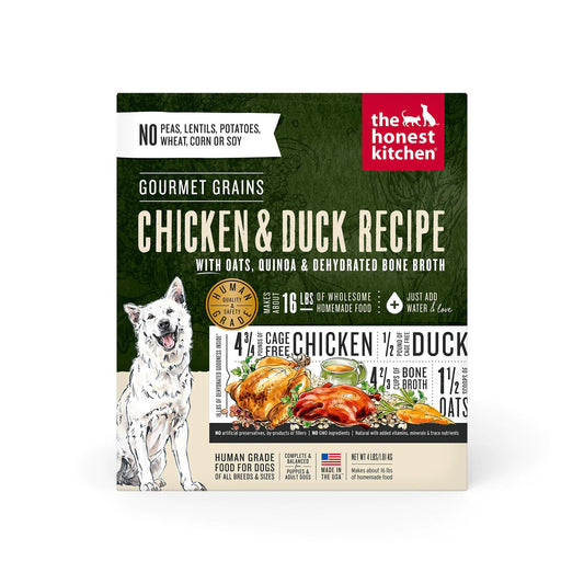 The Honest Kitchen Dehydrated Gourmet Grains Chicken & Duck Dog Food 4 lb Box