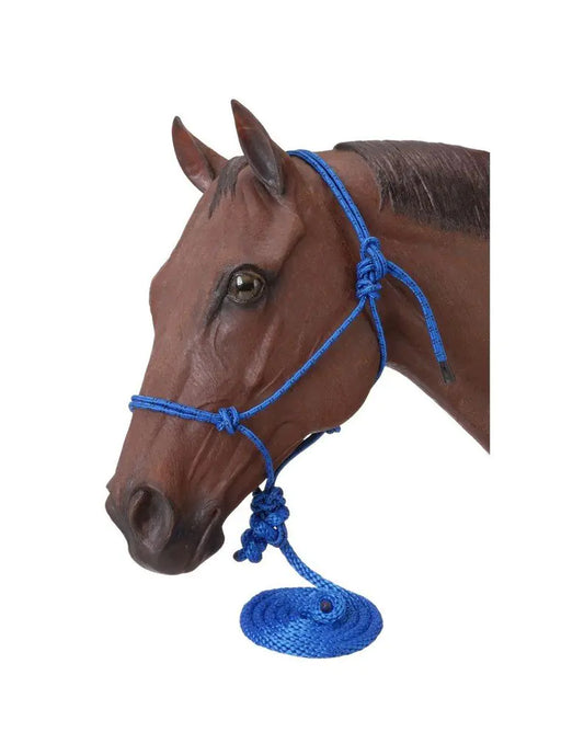 Tough 1 Poly Rope Tied Halter with Lead Royal Blue  Horse
