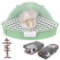 RUBYHOME Triangle Rabbit Litter Box Bunny Potty Training Corner Small Animal Toilet Litter Box Pet Toilet Bedding Pee Pan Tray for Baby RabbitGuinea PigsChinchillasFerrets