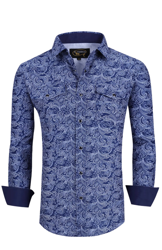 Men's Paisley Western Rodeo Snap Shirt