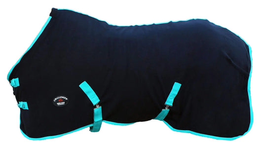 CHALLENGER 74" Horse Day Sheet Polar Fleece Cooler Blanket Wicks Moisture Liner Black 4350