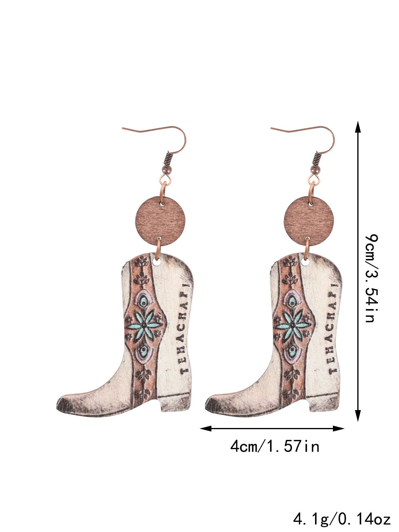 Vintage Floral Wood Earrings