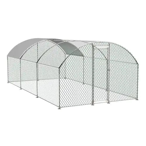 Spacious Metal Chicken Coop with UV Protection Cover