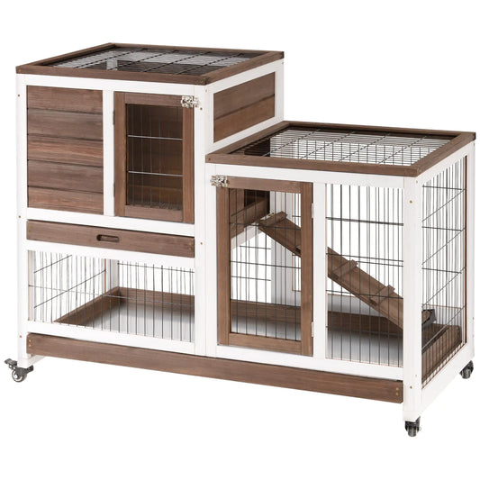 PawHut Wooden Rabbit Hutch