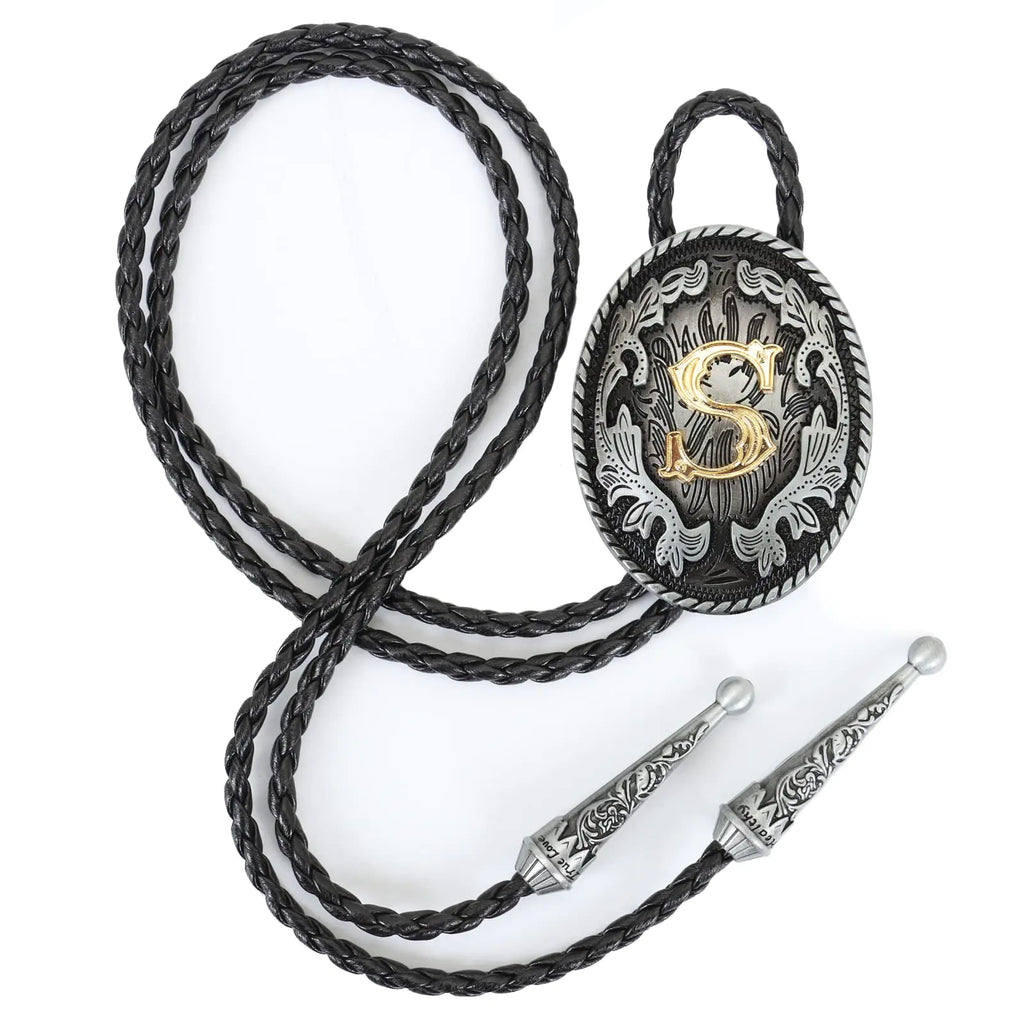 Wentur Initial Bolo Tie - Western Alphabet Style