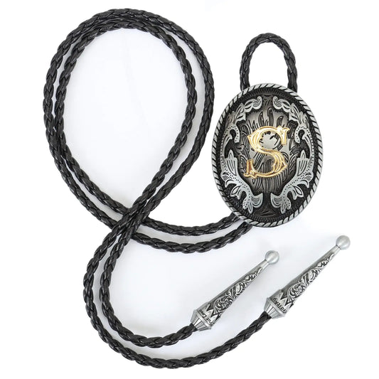 Wentur Initial Bolo Tie - Western Alphabet Style