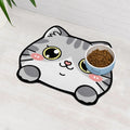 Pet Feeding Mat Cat Food Mats for Indoor Cats Absorbent Cat Feeding Bowl Mat No Stains Easy Clean Cat Food Mat Quick Dry Mat for Cat Food and Water Dispenser Mat Pet Supplies (Grey 19"x15")