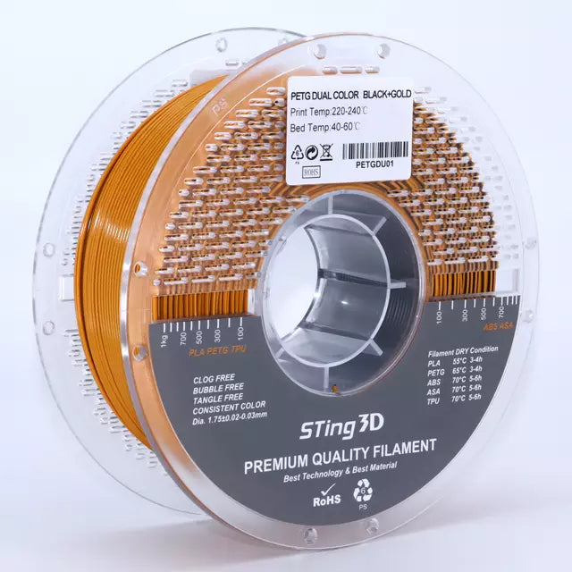 Sting3D PETG Dual Color Filament 1.75mm. 1Kg