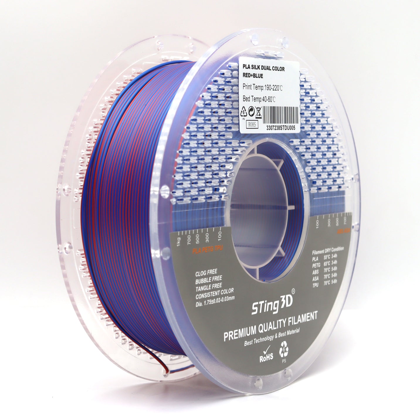 Sting3D PLA Silk Dual Color 1.75mm 1kg
