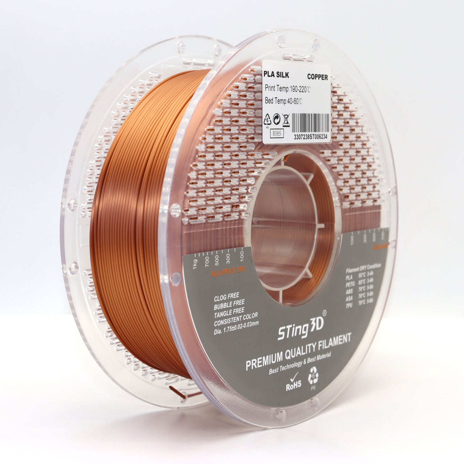 Sting3d PLA Silk Filament 1.75mm 1 kg