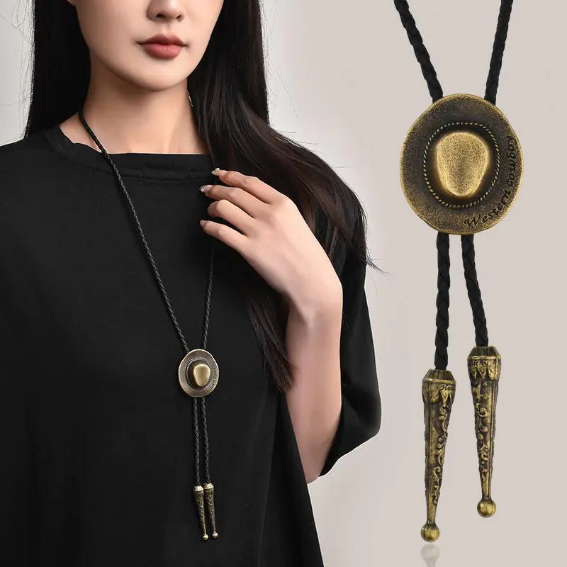 Bohemian Western Leather Necklace - Bold Unisex Accessory