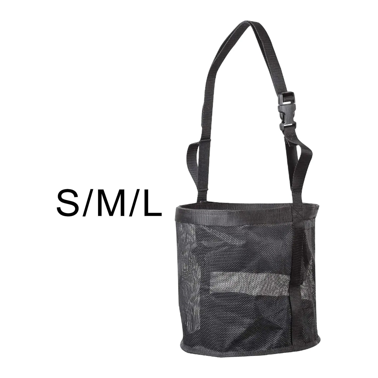 Adjustable Multi-Size Black and Blue Horse Feed Bag