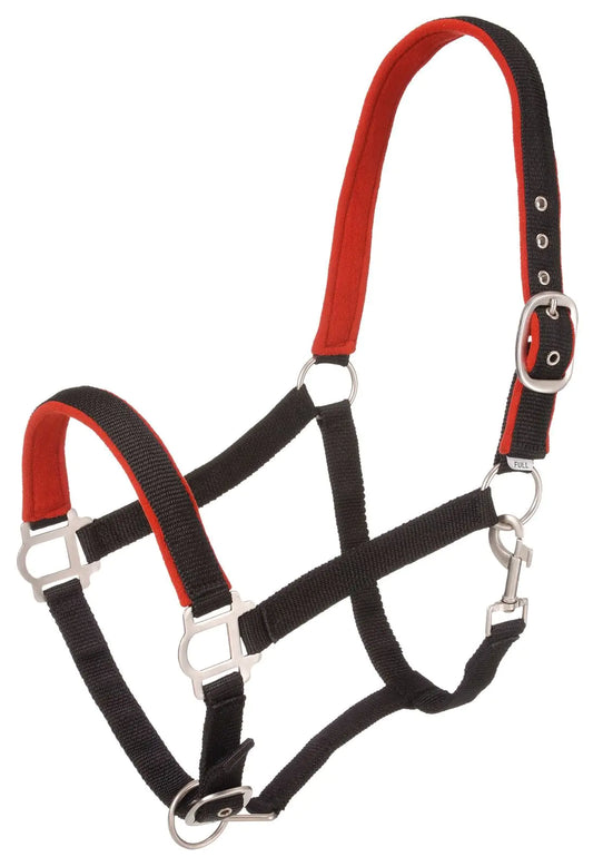 Tough 1 Nylon Padded Halter with Satin Hardware Black Horse