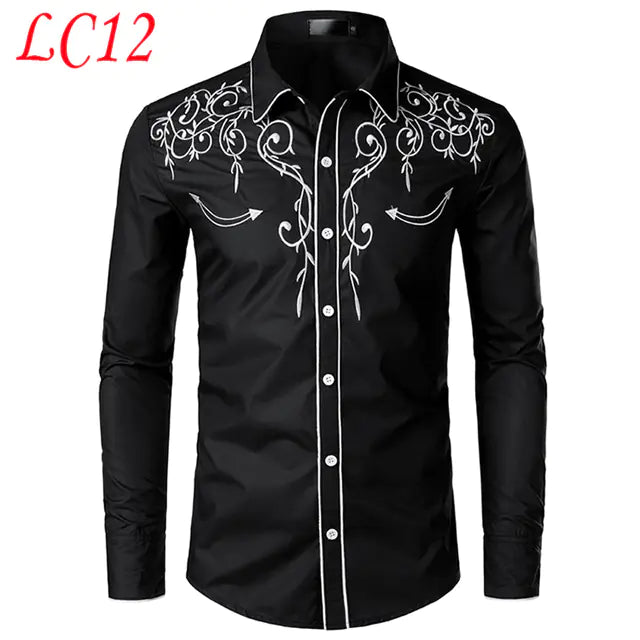 Slim-Fit Embroidered Western Shirt