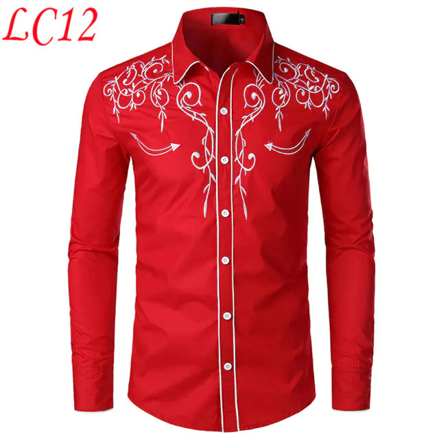 Slim-Fit Embroidered Western Shirt