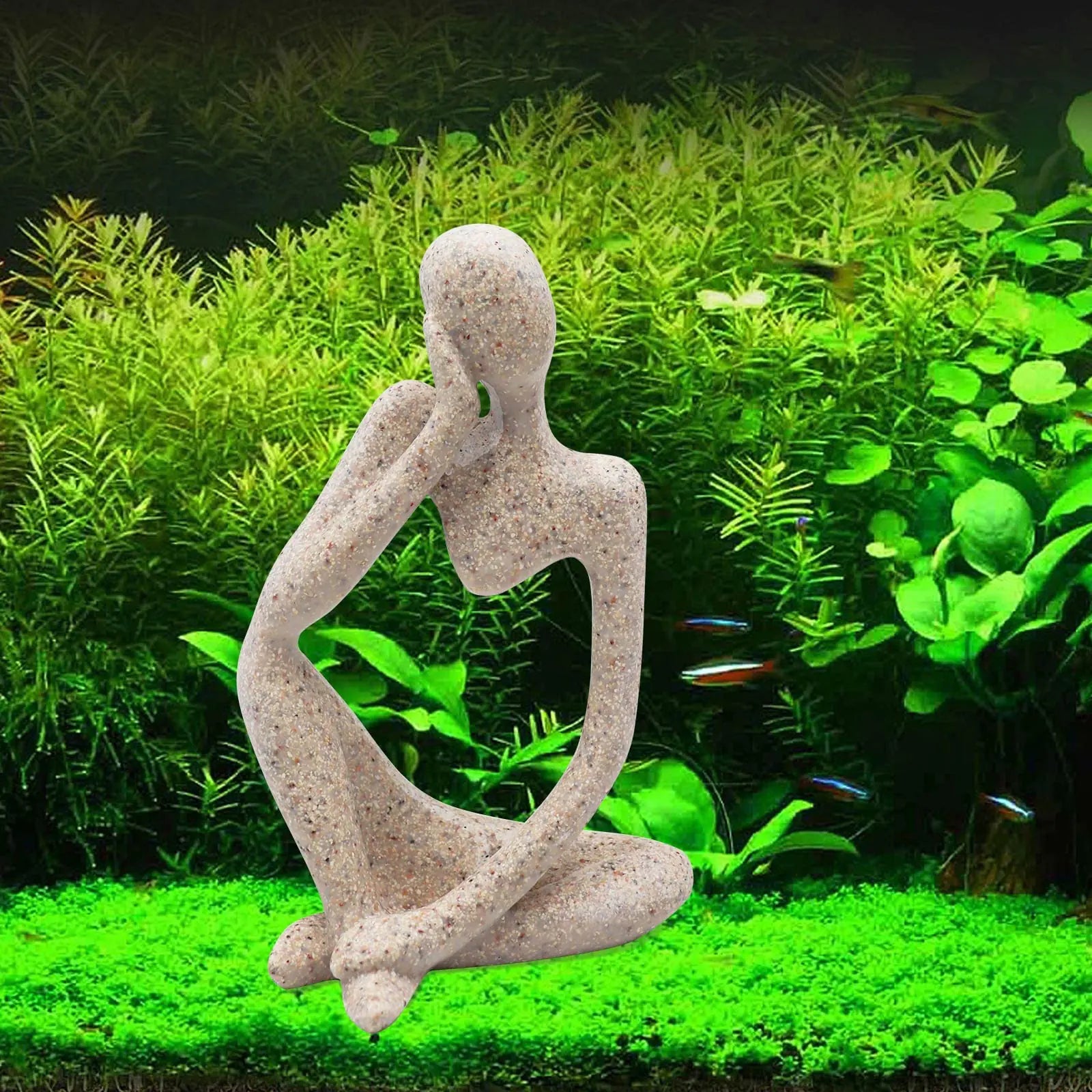 Thinker Sandstone Aquarium Ornament