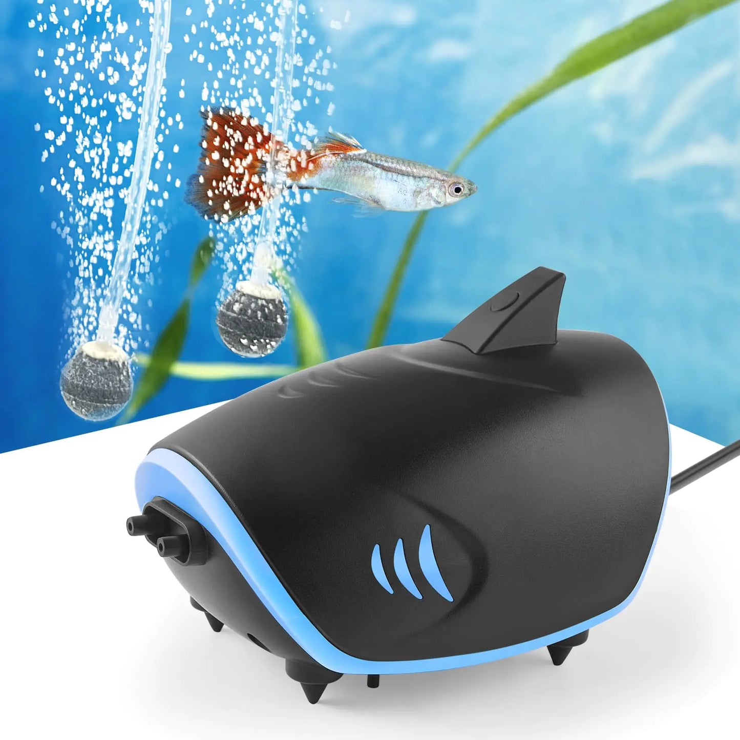 HITOP Dual Power Quiet 3W Shark Air Pump for Aquariums